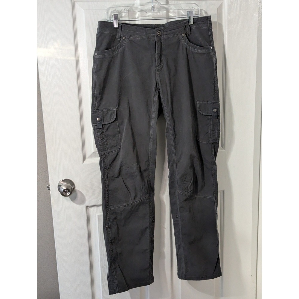 KUHL Splash Cargo Roll Up Women's Gray Pants Size 14 Regular Hiking Casual